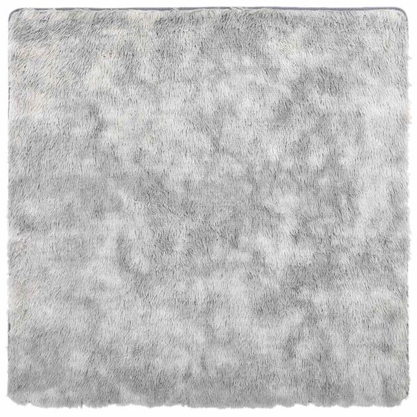 vidaXL Shaggy Rug Silver Grey 100% Polyester 94.5 x 94.5 in Foldable
