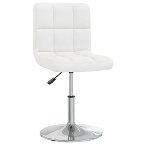 vidaXL Dining Chair White Faux leather Adjustable Adjustable Armrests