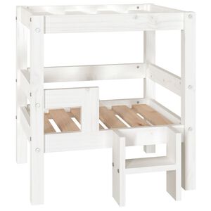 vidaXL Dog Bed White Solid pine wood 21.9 x 21.1 x 23.6 in Simple