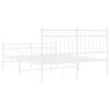 vidaXL Bed Frame White Powder-Coated Steel 55.1 x 74.8 in Bed Frame