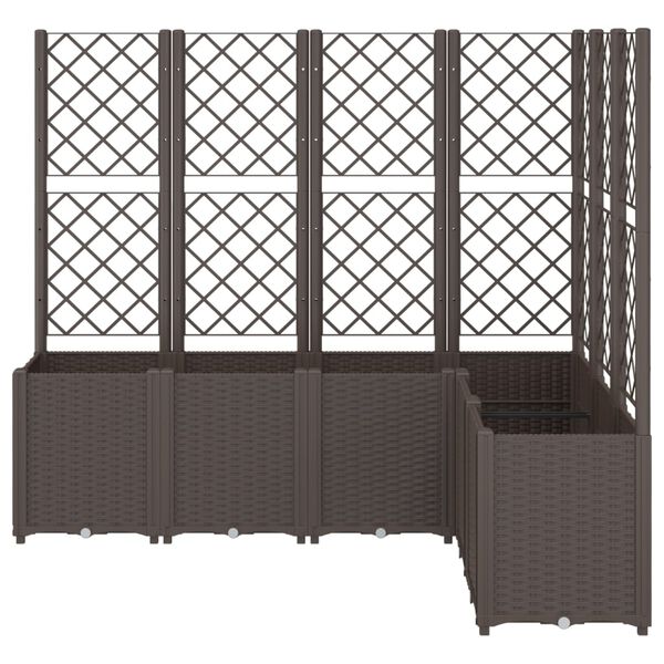 vidaXL Garden Planter with Trellis Brown 63"x47.2"x55.1" PP