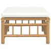 vidaXL Garden Footstool Cream White Bamboo, Fabric (100% polyester), Foam