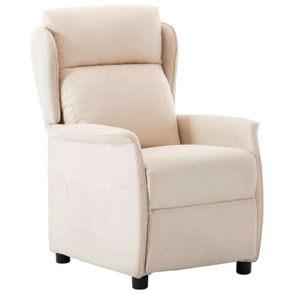 vidaXL Recliner Chair Cream Fabric