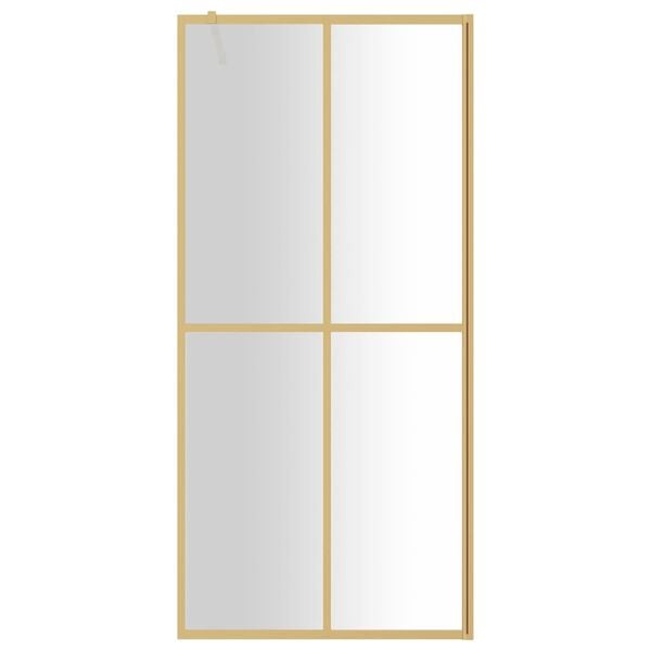 vidaXL Walk-in Shower Wall with Clear ESG Glass Gold 39.4"x76.8"