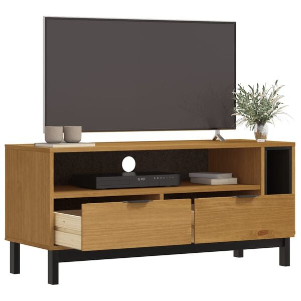 vidaXL TV Cabinet Oak Solid pine wood with an oak finish Medium