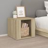vidaXL Bedside Table Sonoma Oak Engineered Wood Compact Bedside Table