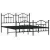 vidaXL Bed Frame Black Powder-Coated Steel Full Bed Frame Rectangular