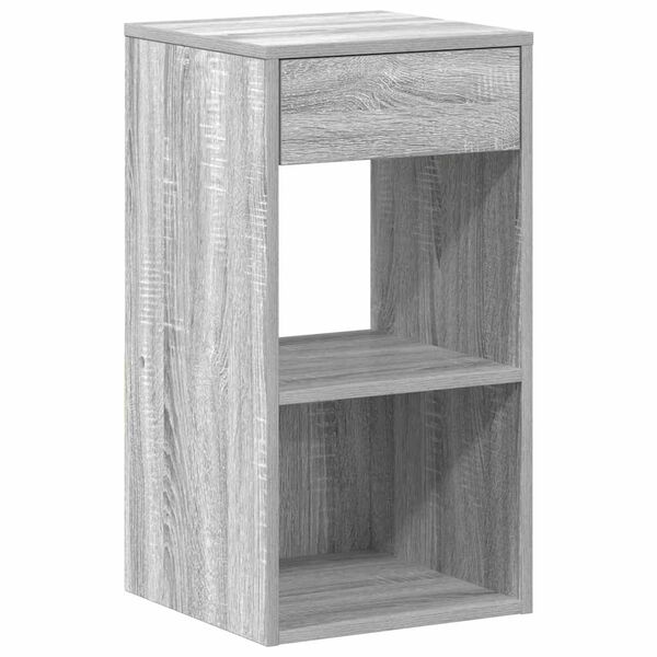 vidaXL Bedside Cabinet Grey Sonoma Engineered wood Compact