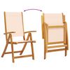vidaXL Folding Garden Chair Set of 6 Cream Solid Acacia wood, Textilene