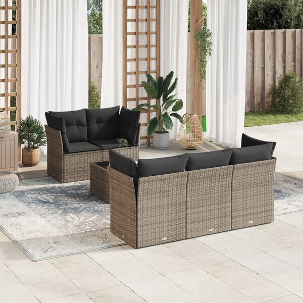 vidaXL Garden Sofa Set Grey, Dark grey