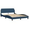 vidaXL Bed Frame Blue Polyester Full Bed Frame Rectangular Modern