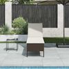 vidaXL Sun Lounger with Cushion Brown 55x200x44cm Poly Rattan