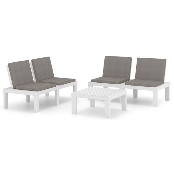 vidaXL Garden Lounge Set White, Anthracite