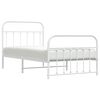 vidaXL Bed Frame White Powder-Coated Steel Twin Bed Frame Rectangular
