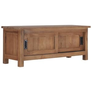 vidaXL TV Cabinet Natural Teak Solid Teak Wood Medium Teak TV Cabinet