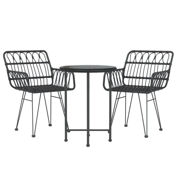 vidaXL Garden Dining Set Black