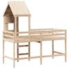 vidaXL Loft Bed Natural Wood Solid Pine Wood Twin Loft Bed Rectangular