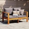 vidaXL Garden Sofa Dark grey Solid acacia wood 2-seater Modular
