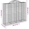 vidaXL Gabion Basket Set of 9 Silver Galvanized iron Extra Large