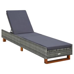 vidaXL Sunbed Grey, Dark Grey