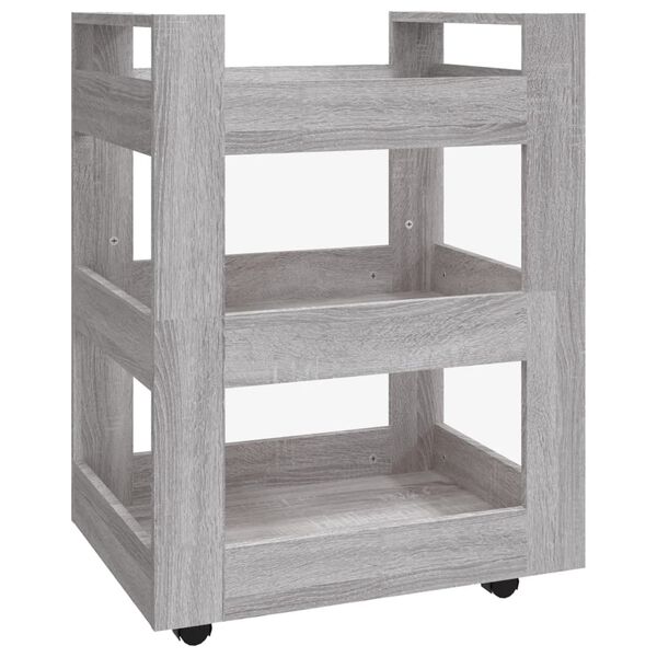 vidaXL Kitchen Trolley Grey Sonoma 23.6x17.7x31.5" Engineered Wood