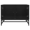 vidaXL Coffee Table Black Engineered wood, glass, steel Medium