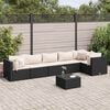 vidaXL Patio Lounge Set Black and Cream White