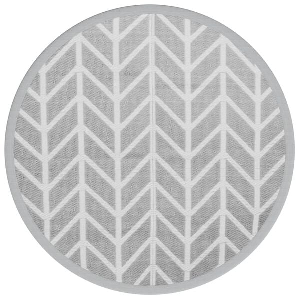 vidaXL Outdoor Carpet Grey Polypropylene Ø63.0 in Reversible Round