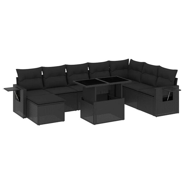 vidaXL Garden Sofa Set Black