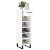 vidaXL Shoe Cabinet High Gloss White Engineered Wood, Iron Compact
