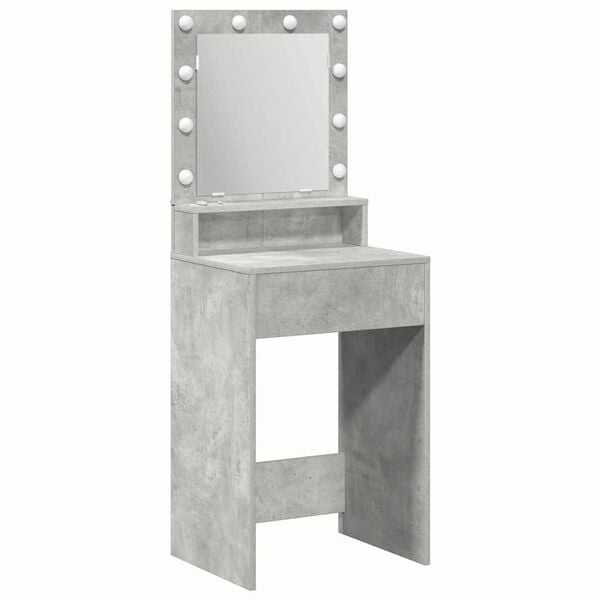 vidaXL Dressing Table Concrete Grey 19.69 x 16.14 x 53.15 in