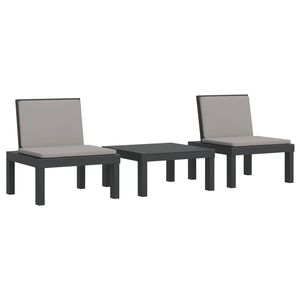vidaXL Garden Lounge Set Anthracite Polypropylene Medium
