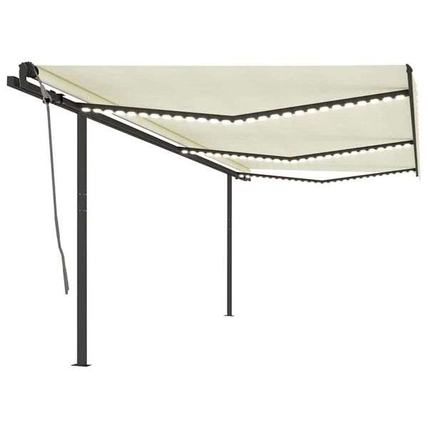 vidaXL Retractable Awning Cream, Anthracite