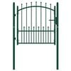 vidaXL Fence Gate with Spikes Steel 39.4x39.4" Green