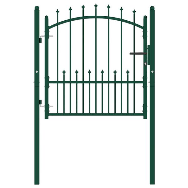 vidaXL Fence Gate with Spikes Steel 39.4x39.4" Green