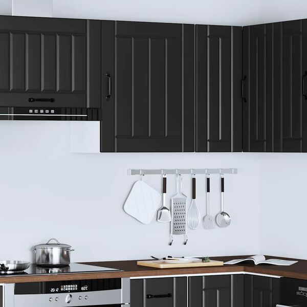 vidaXL Kitchen Wall Cabinet Black Engineered wood Medium