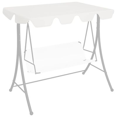 vidaXL Replacement Canopy for Garden Swing White 74"/66.1"x43.3"/57.1"