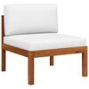 vidaXL Garden Lounge Set Cream White, Black Solid Acacia Wood, Rope Medium