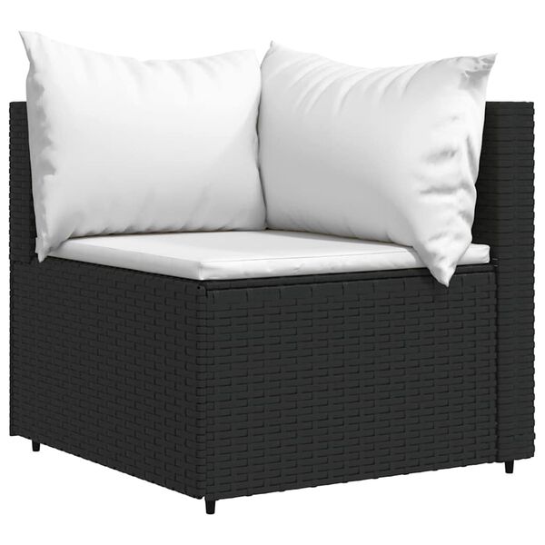 vidaXL Patio Lounge Set Black and White