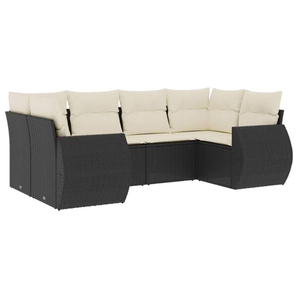 vidaXL Garden Sofa Set Black PE rattan Large Modular Garden Sofa Set