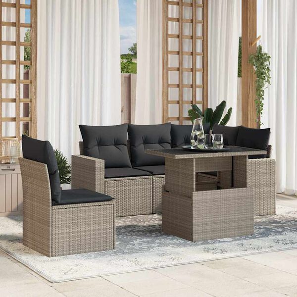 vidaXL Garden Sofa Set Light Grey