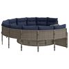 vidaXL Patio Sofa Gray PE rattan Large UV-resistant materials
