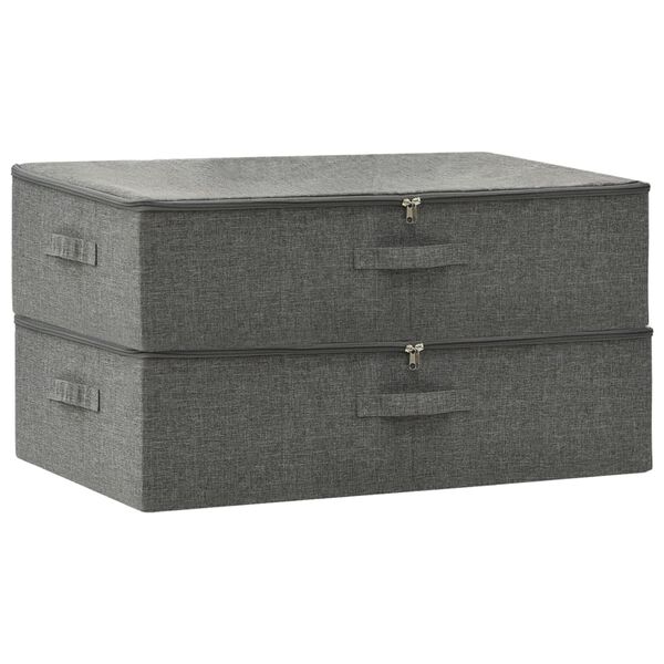 vidaXL Storage Box Set of 2 Anthracite