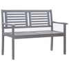 vidaXL Bench Grey, Anthracite Solid eucalyptus wood, 100% polyester fabric