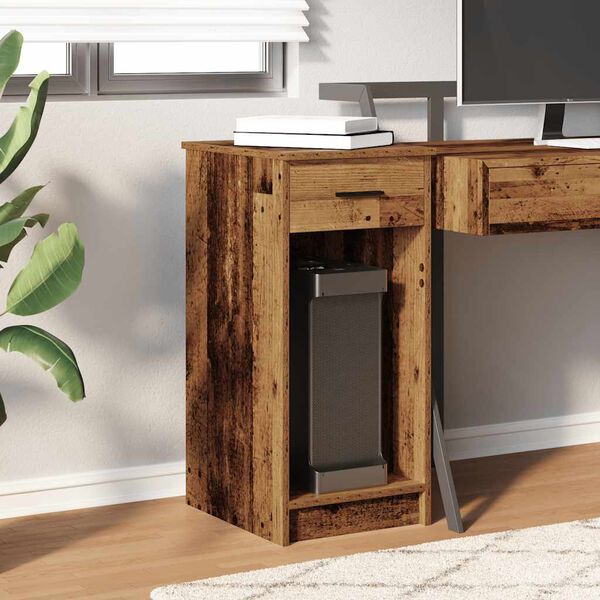 vidaXL Computer Tower Stand Old wood Engineered wood Medium