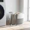 vidaXL Laundry Basket Grey and White Ø21.7x14.2" Cotton