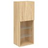 vidaXL TV Cabinet Sonoma oak Engineered wood, glass Compact TV Cabinet
