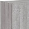 vidaXL TV Cabinet Grey Sonoma Engineered Wood, Glass Medium Modern