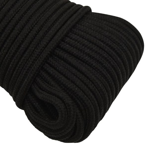 vidaXL Work Rope Black 0.12 " 328.1 ' Polyester