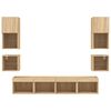 vidaXL 8 Piece TV Wall Units with LED Sonoma Oak Engineered Wood
